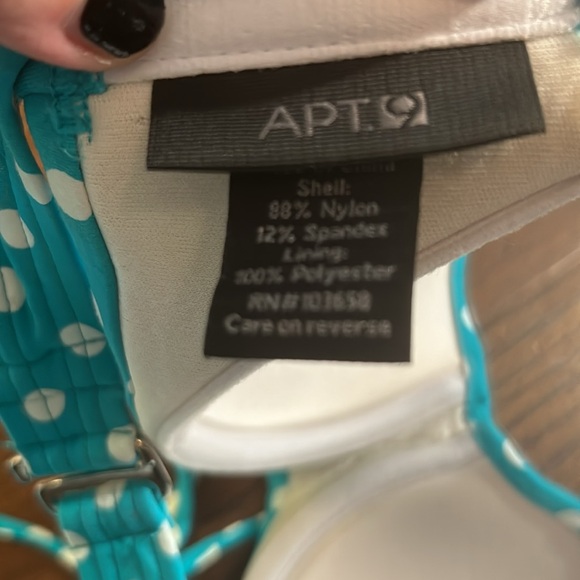 Apt 9 Turquoise Polka Dot Bikini Swimsuit - Picture 7 of 8